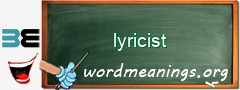 WordMeaning blackboard for lyricist